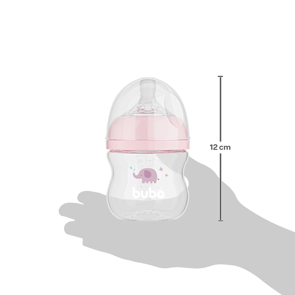 Mamadeira Easy Flow Elefante Rosa 120 ml Buba