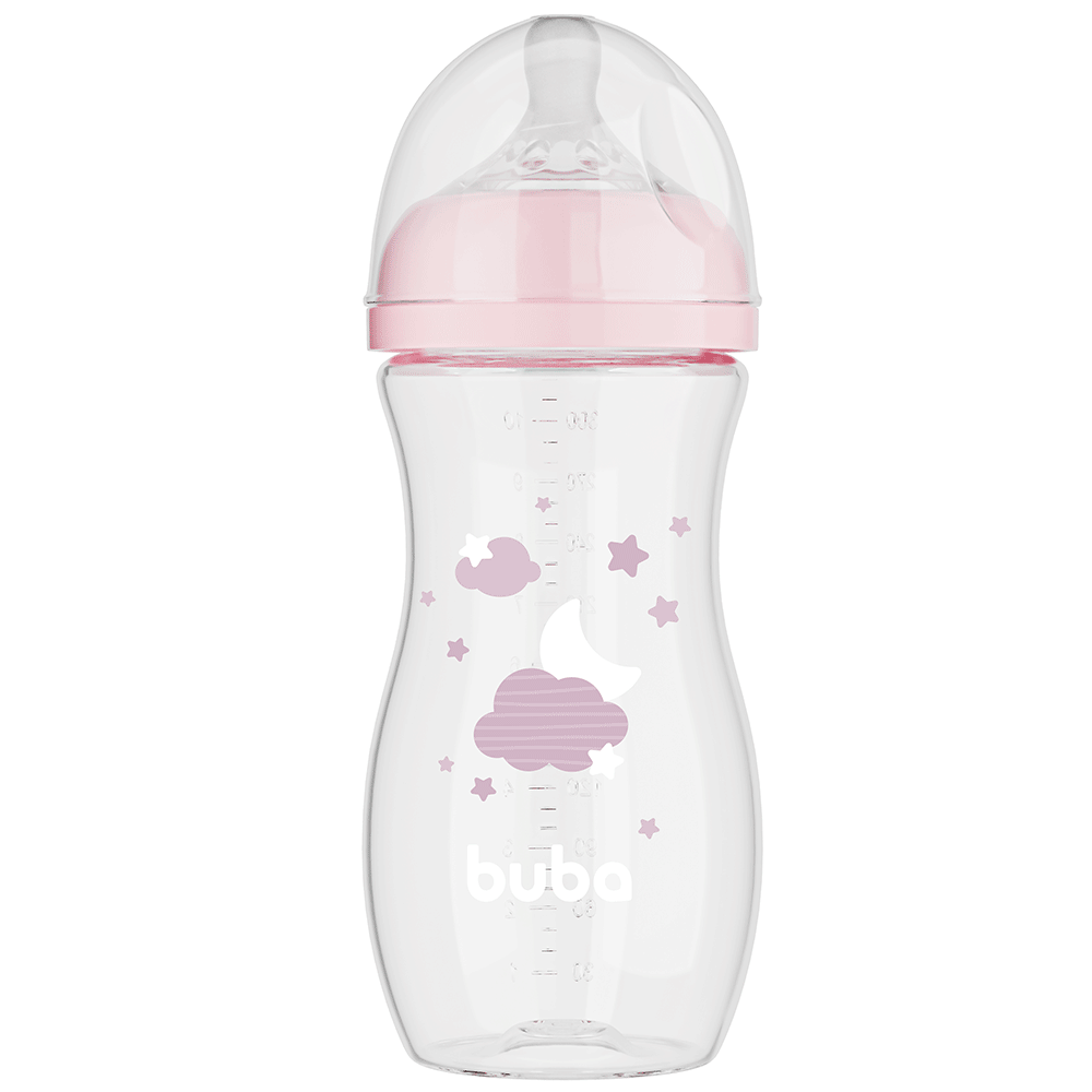 Mamadeira Easy Flow Buba Rosa: Conforto e Praticidade para o seu Bebê 330ML