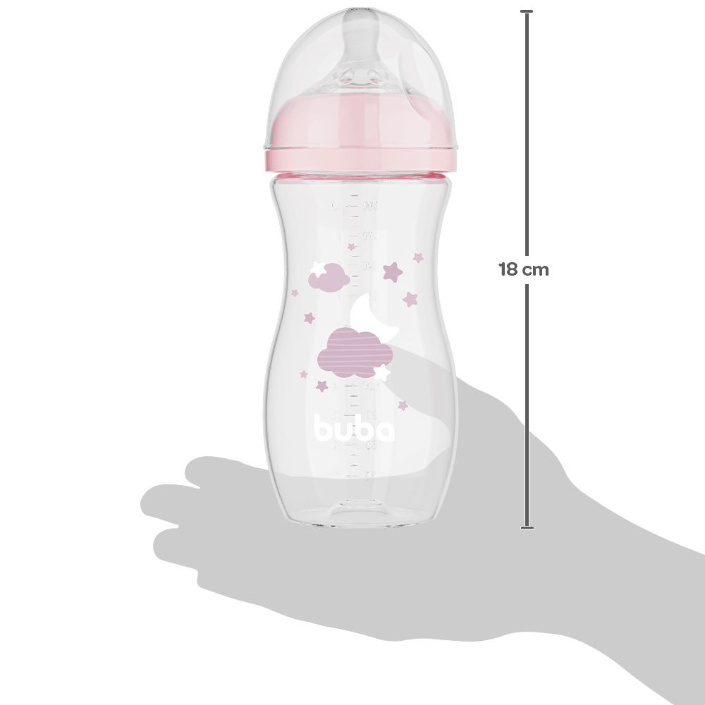Mamadeira Easy Flow Buba Rosa: Conforto e Praticidade para o seu Bebê 330ML