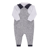 Conjunto Baby Longo Masculino Macacão Tricô Felpado e Body Paraiso