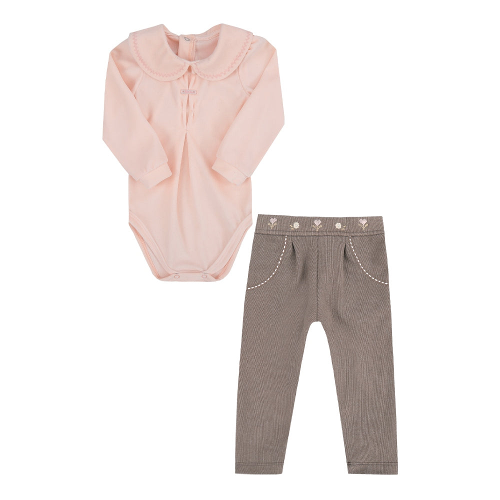 Conjunto Macacão Longo Cotelê Felpado com Body Plush Paraiso – Aconchego e Elegância Exclusiva