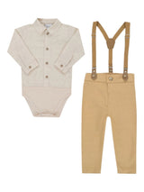 Conjunto body e calça de bebê elegante menino Paraíso