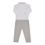 Conjunto Baby Longo Body com Gola Tricoline e Calça Ponto Roma Paraiso