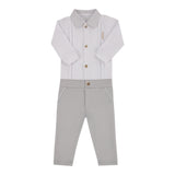 Conjunto Baby Longo Body com Gola Tricoline e Calça Ponto Roma Paraiso