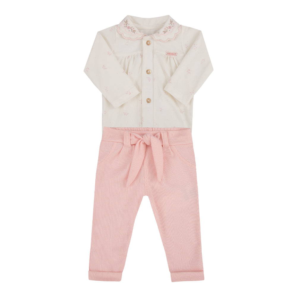Conjunto Feminino Bebê Body Babado Tricot