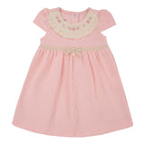 Vestido Bebê em Malha Tricô com Bordados