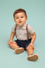 Conjunto Masculino Body Shorts Jeans Camisa