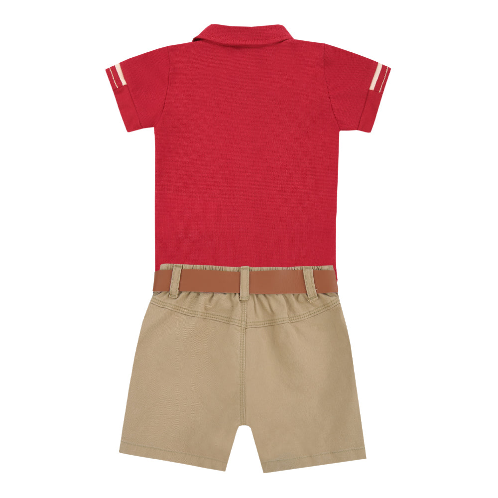Conjunto Masculino Bebê Com shorts Sarja Paraiso