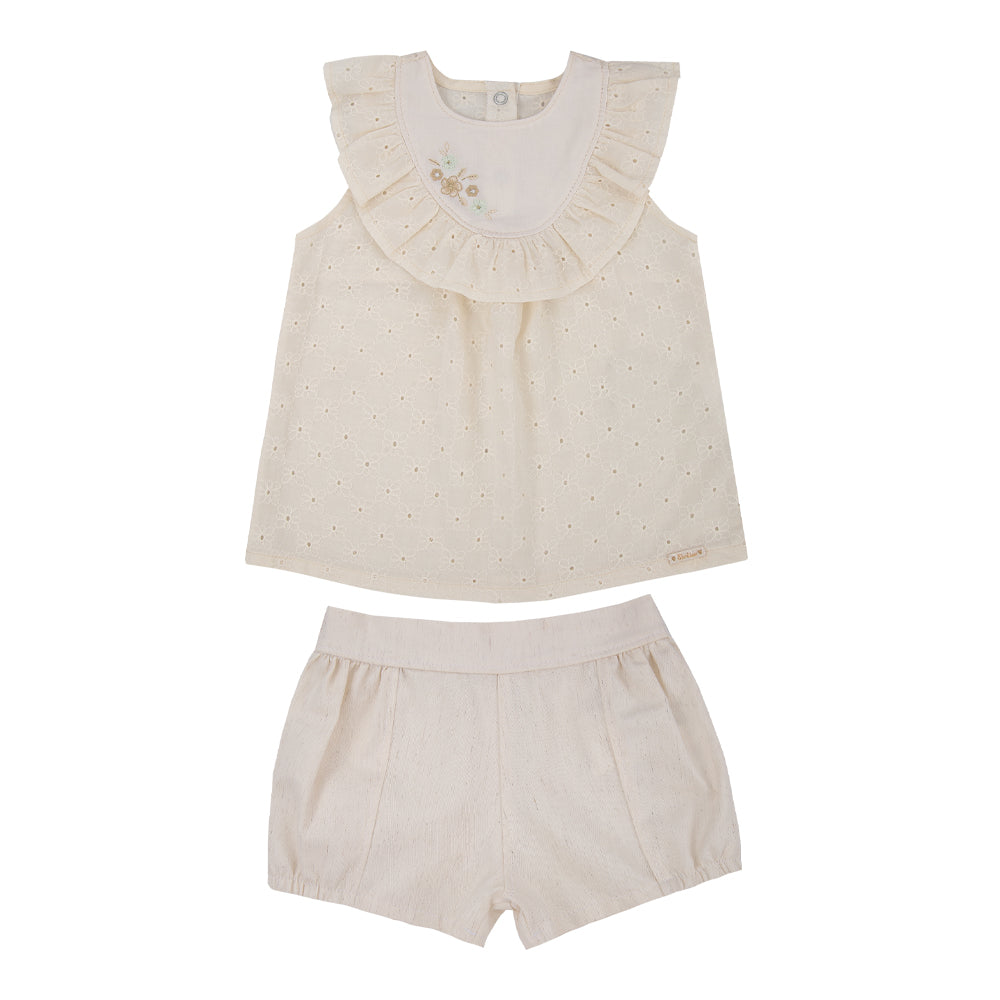 Conjunto Feminino Bebê Bata com Shorts Paraiso