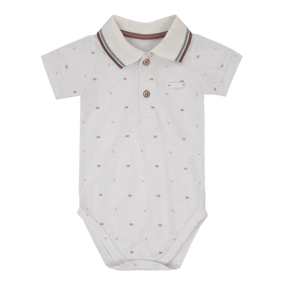 Body Bebê Masculino com Gola Polo – Elegância desde o Berço
