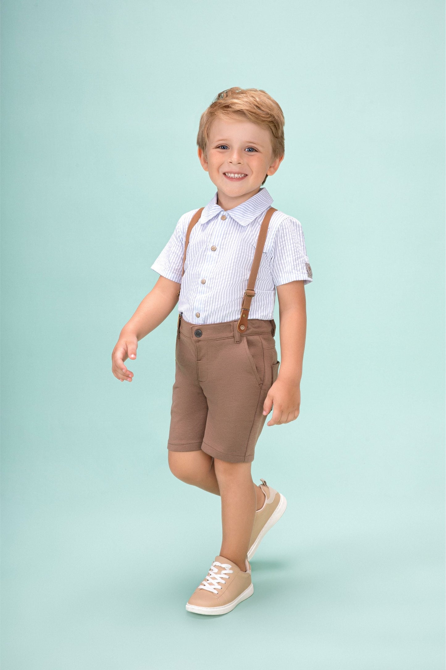 Conjunto Masculino Bebê Com Supensorio Paraiso