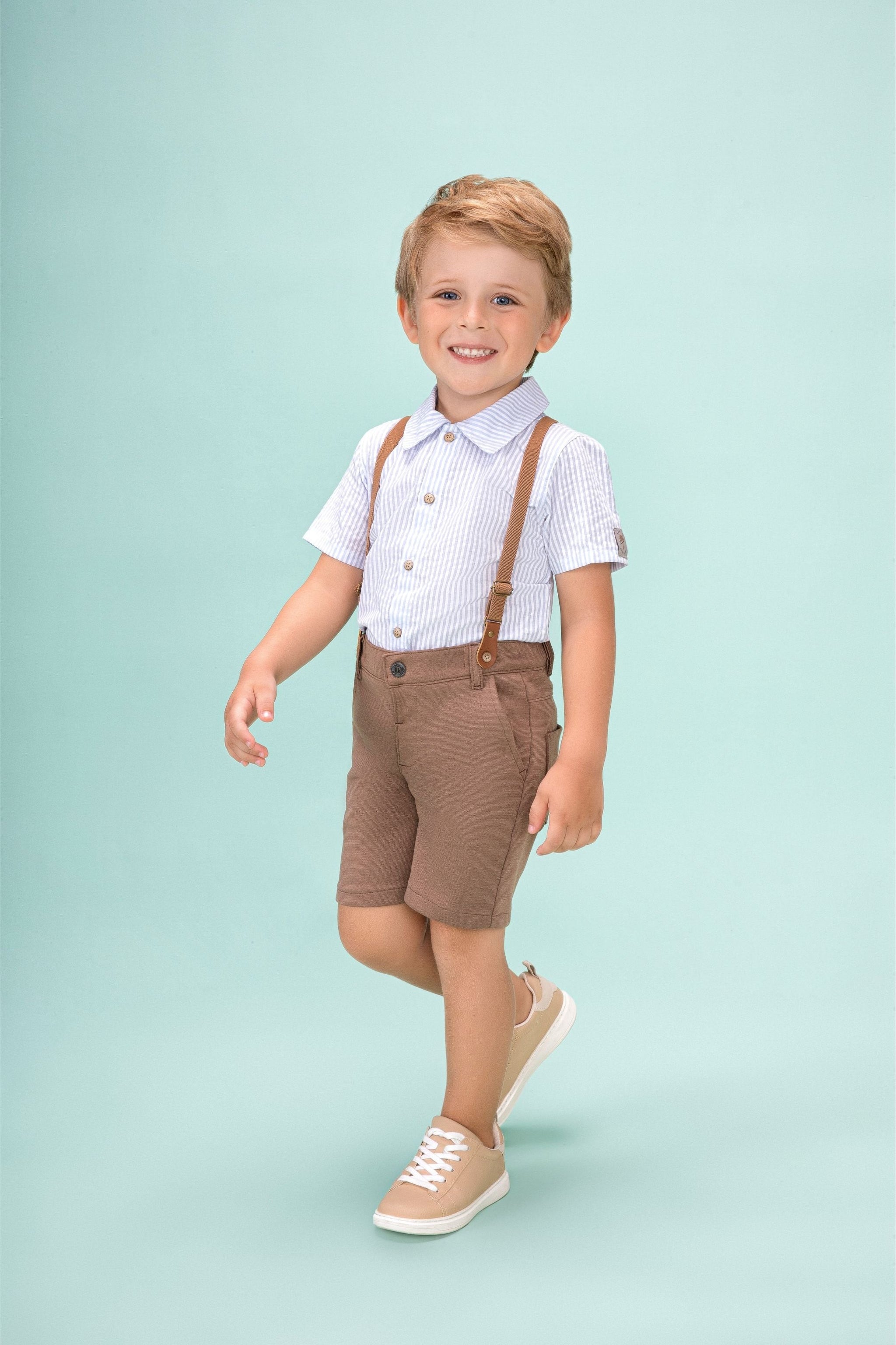 Conjunto Masculino Bebê Com Supensorio Paraiso