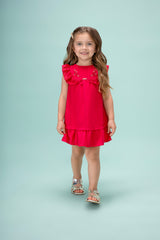 Vestido Feminino Bebê  Bordado Babado Encanto Paraiso