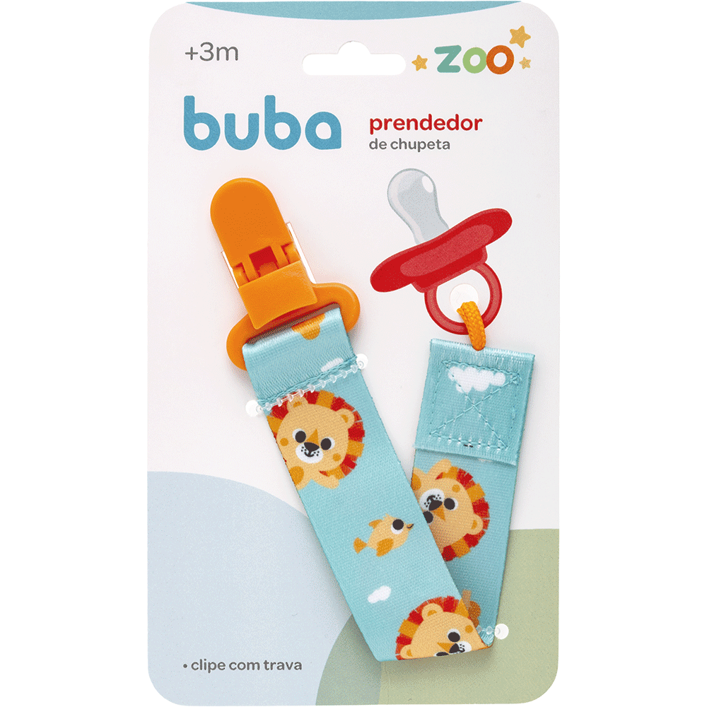 Prendedor de Chupeta Animal Fun Leão