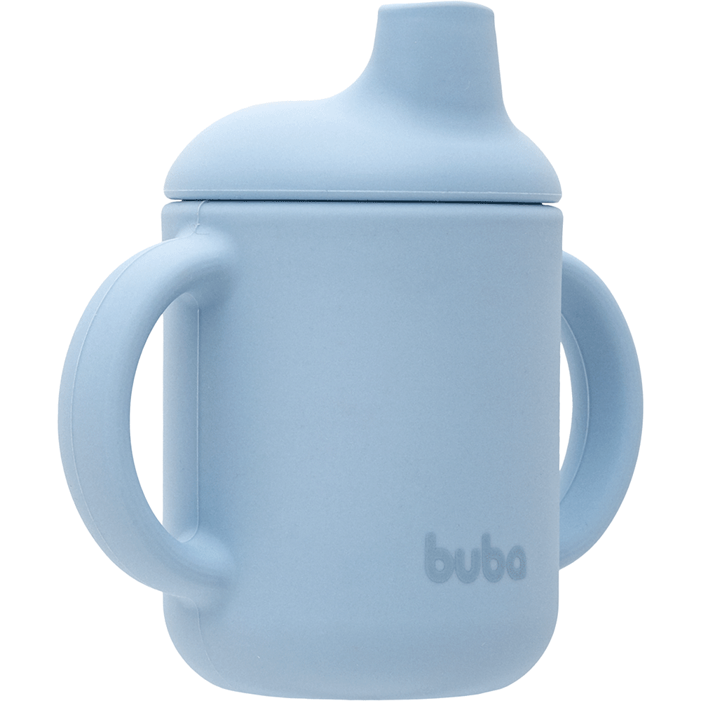 Copo em Silicone Azul - Seguro e Prático para Bebês