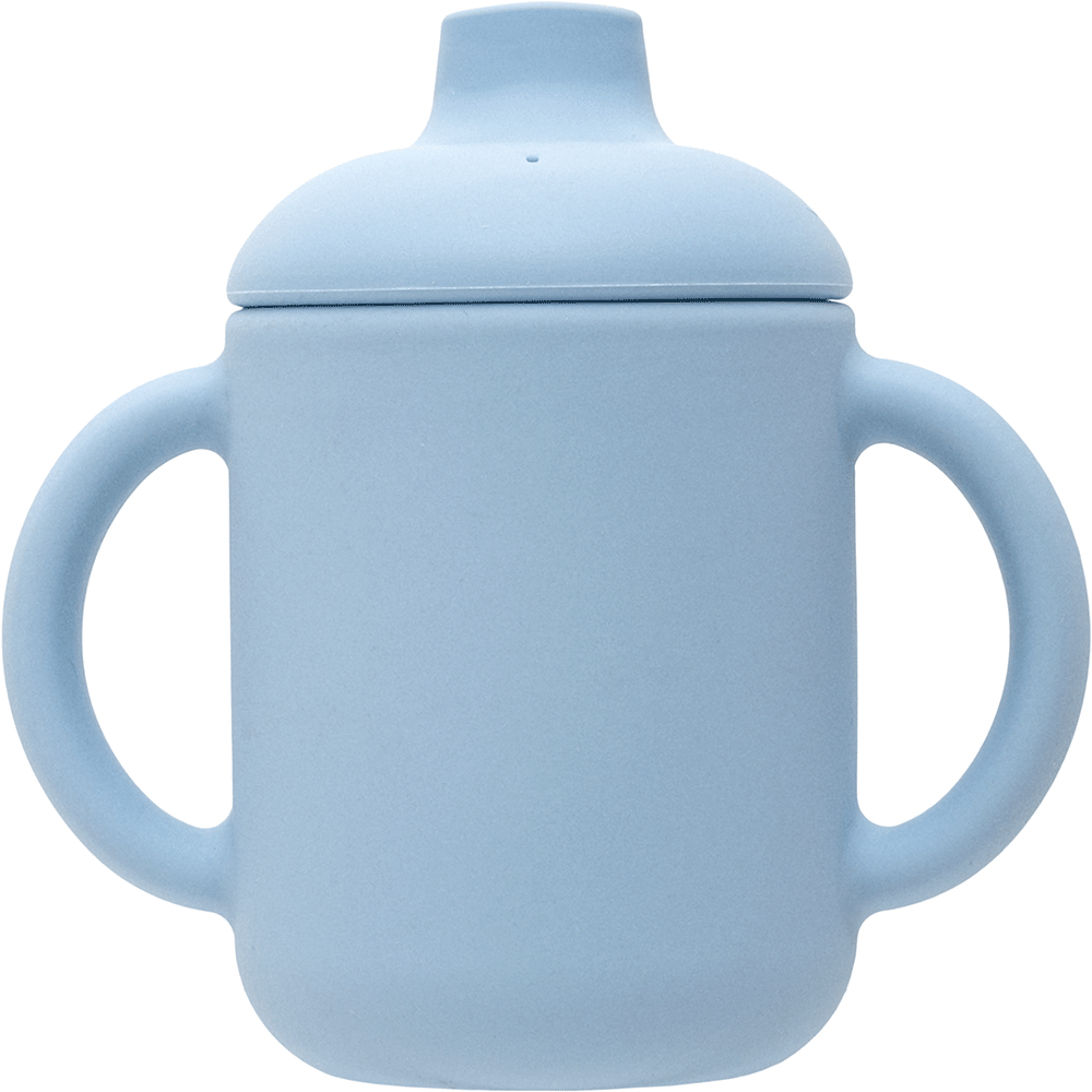 Copo em Silicone Azul - Seguro e Prático para Bebês