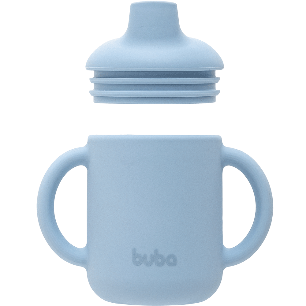 Copo em Silicone Azul - Seguro e Prático para Bebês