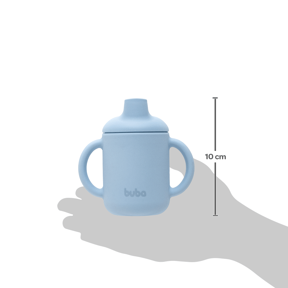 Copo em Silicone Azul - Seguro e Prático para Bebês