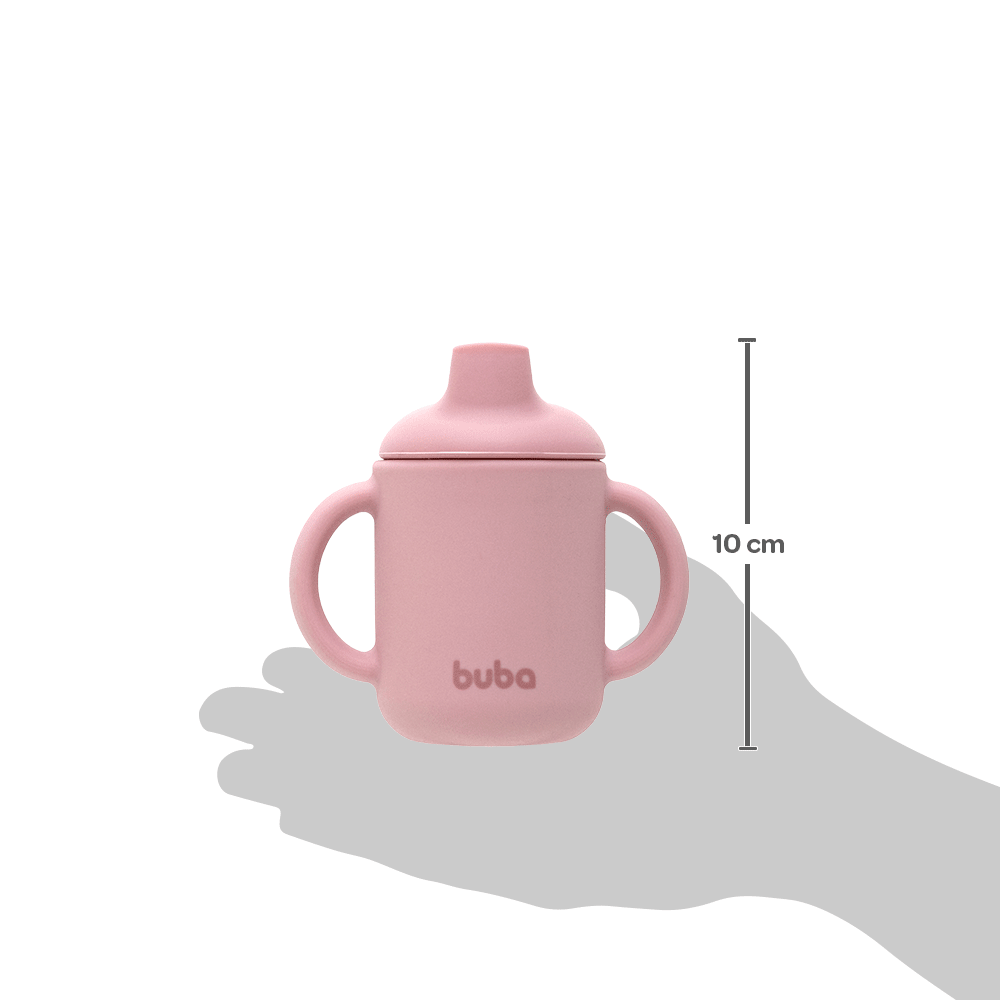 Copo em Silicone Rosa - Seguro e Charmoso para Bebês