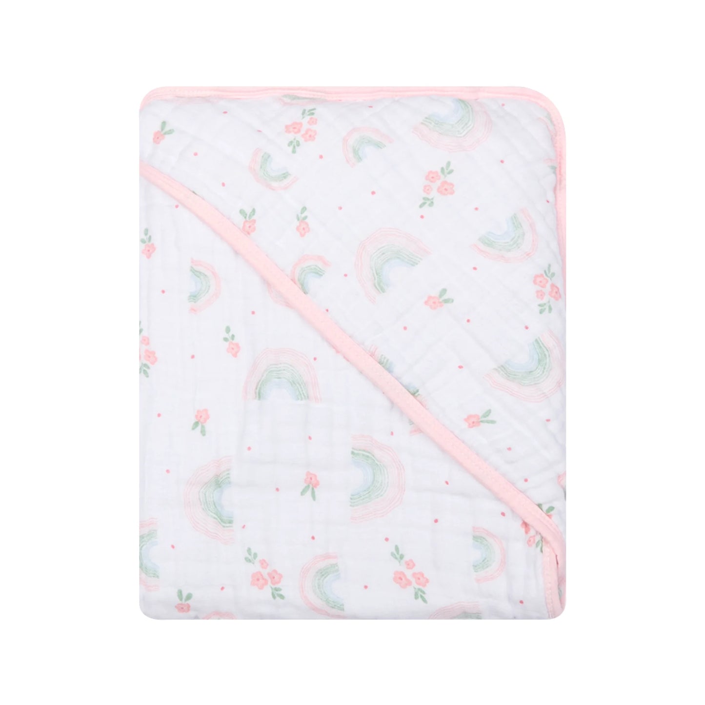 Toalha de Banho Papi Soft com Capuz Arco de Flores 80x80cm – Conforto e Qualidade Exclusiva