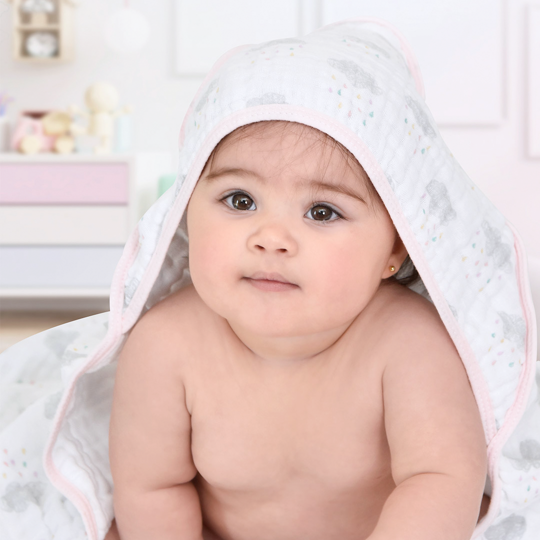 Toalha de Banho Papi Soft com Capuz Estampado - Margaridas