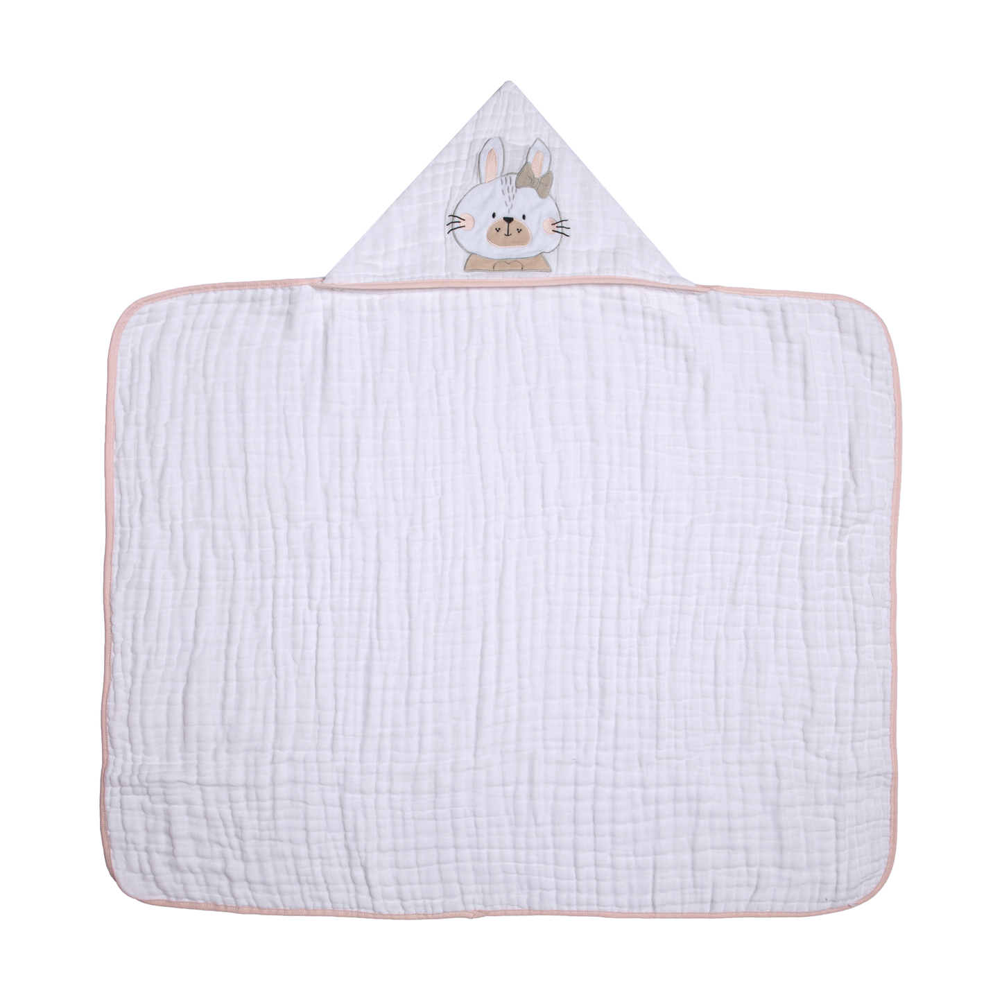 Toalha de Banho Soft Papi Friends com Capuz Bordado - Coelhinha Nina