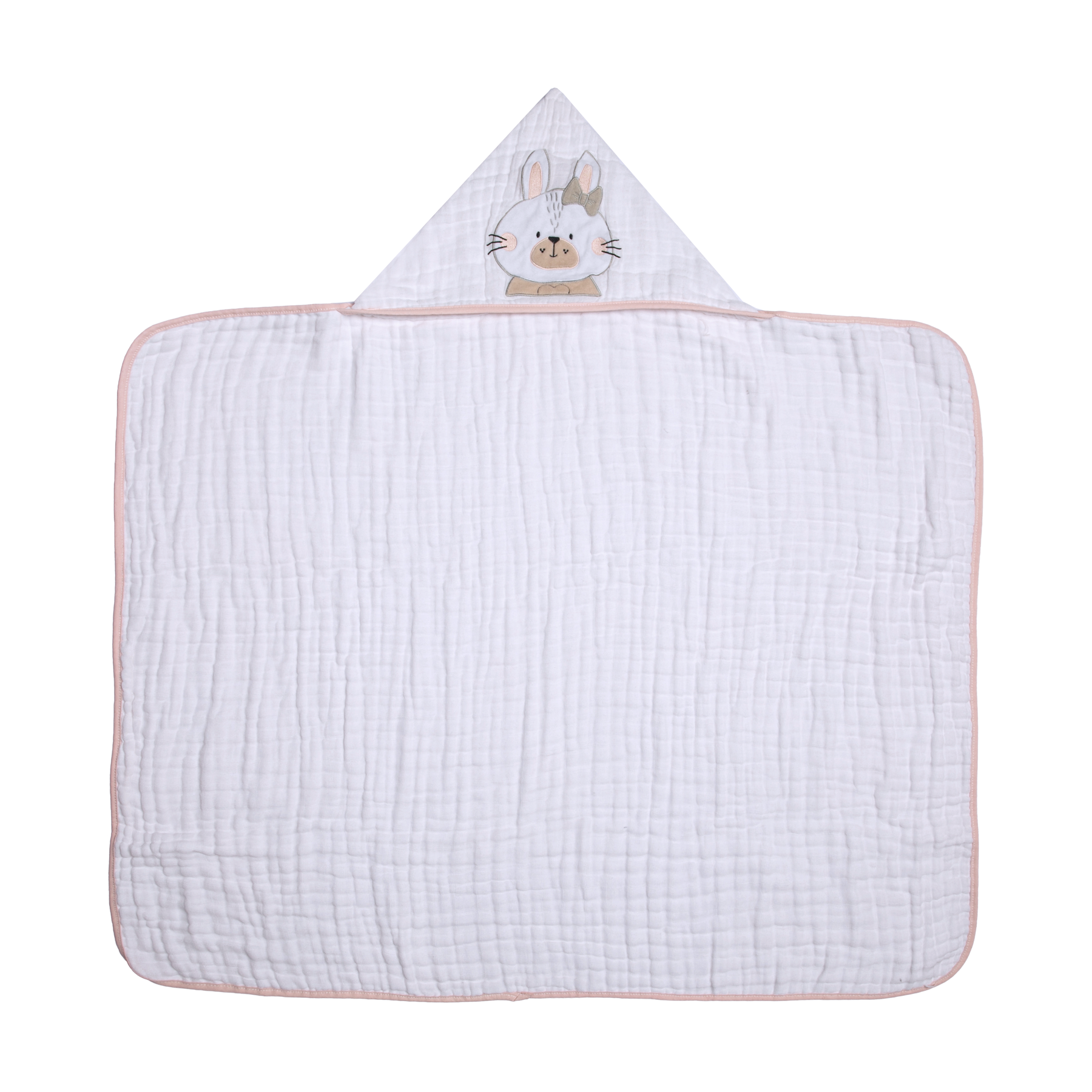 Toalha de Banho Soft Papi Friends com Capuz Bordado - Coelhinha Nina