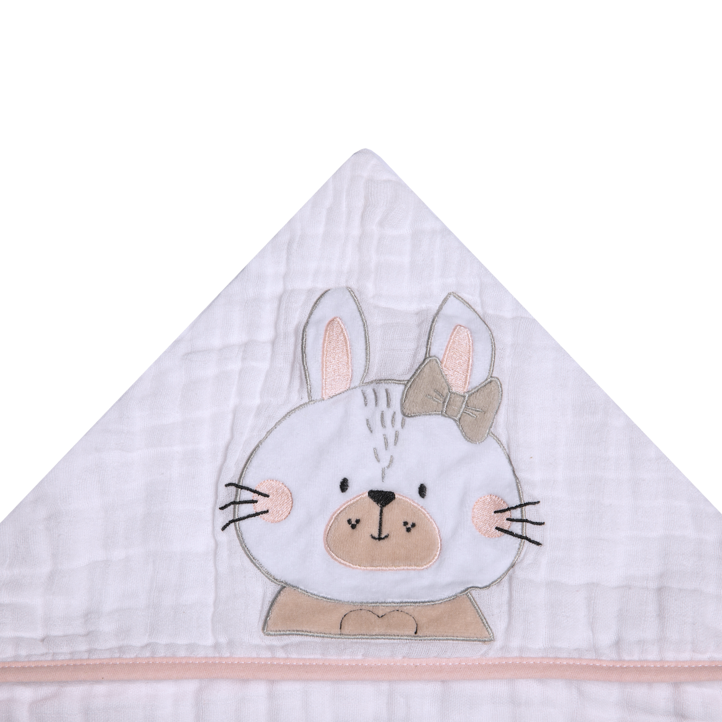 Toalha de Banho Soft Papi Friends com Capuz Bordado - Coelhinha Nina