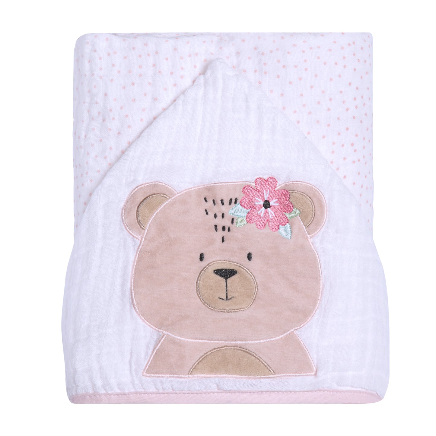 Toalha de Banho Soft Papi Friends com Capuz Ursa Ema - Conforto Exclusivo para o Seu Bebê