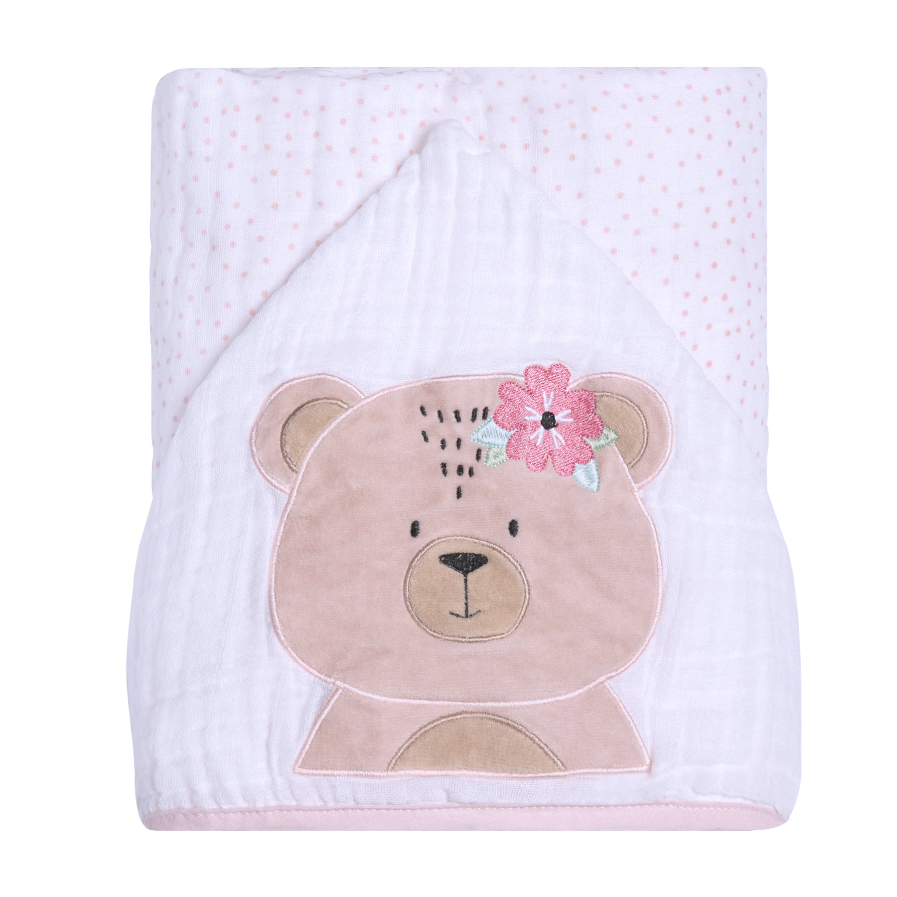 Toalha de Banho Soft Papi Friends com Capuz Ursa Ema - Conforto Exclusivo para o Seu Bebê