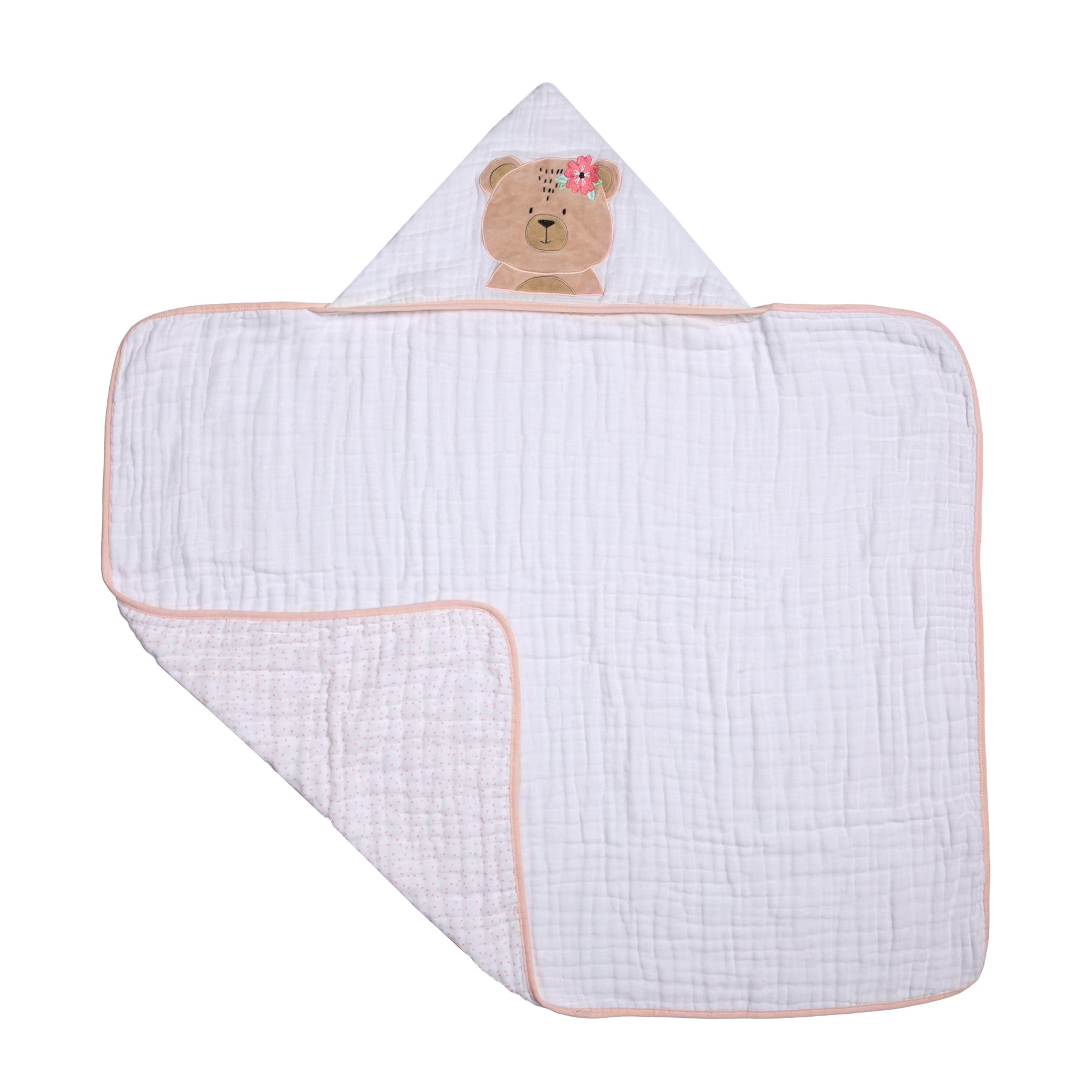 Toalha de Banho Soft Papi Friends com Capuz Ursa Ema - Conforto Exclusivo para o Seu Bebê