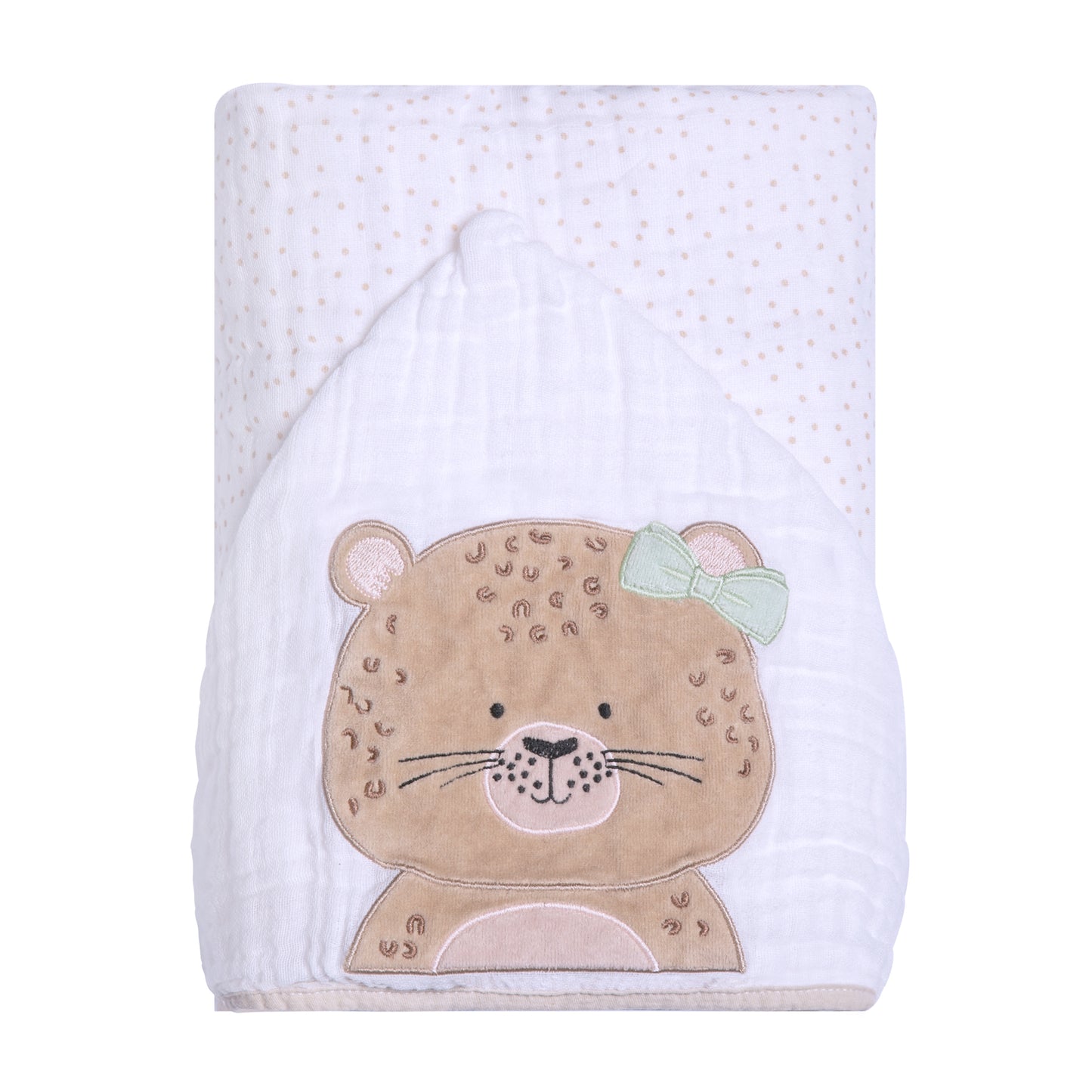 Toalha de Banho Soft Papi Friends com Capuz Oncinha Bia - Conforto Exclusivo para o Seu Bebê
