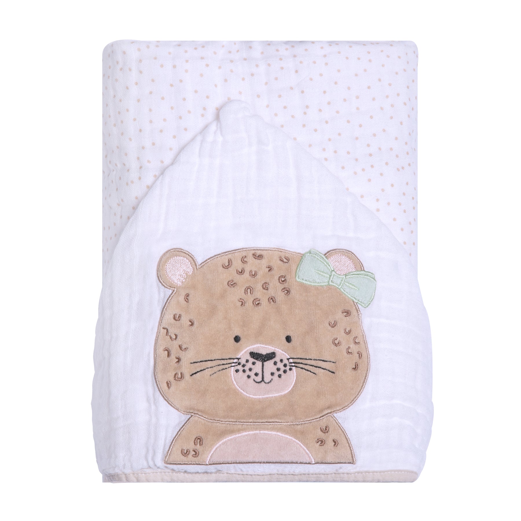 Toalha de Banho Soft Papi Friends com Capuz Oncinha Bia - Conforto Exclusivo para o Seu Bebê