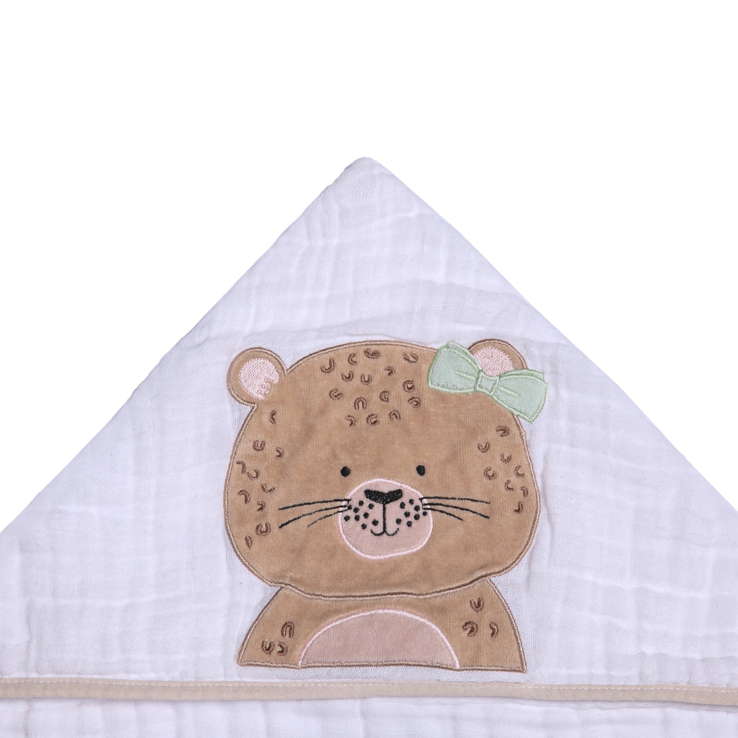 Toalha de Banho Soft Papi Friends com Capuz Oncinha Bia - Conforto Exclusivo para o Seu Bebê