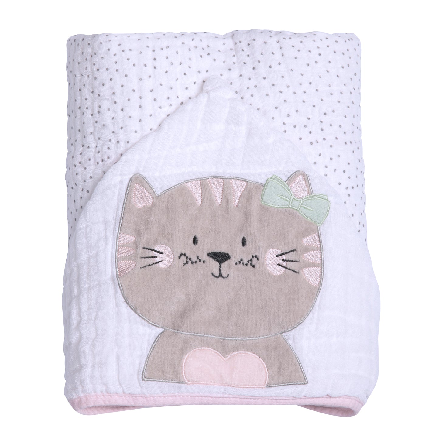 Toalha de Banho Soft Papi Friends com Capuz Gatinha Miau - Conforto Exclusivo para o Seu Bebê