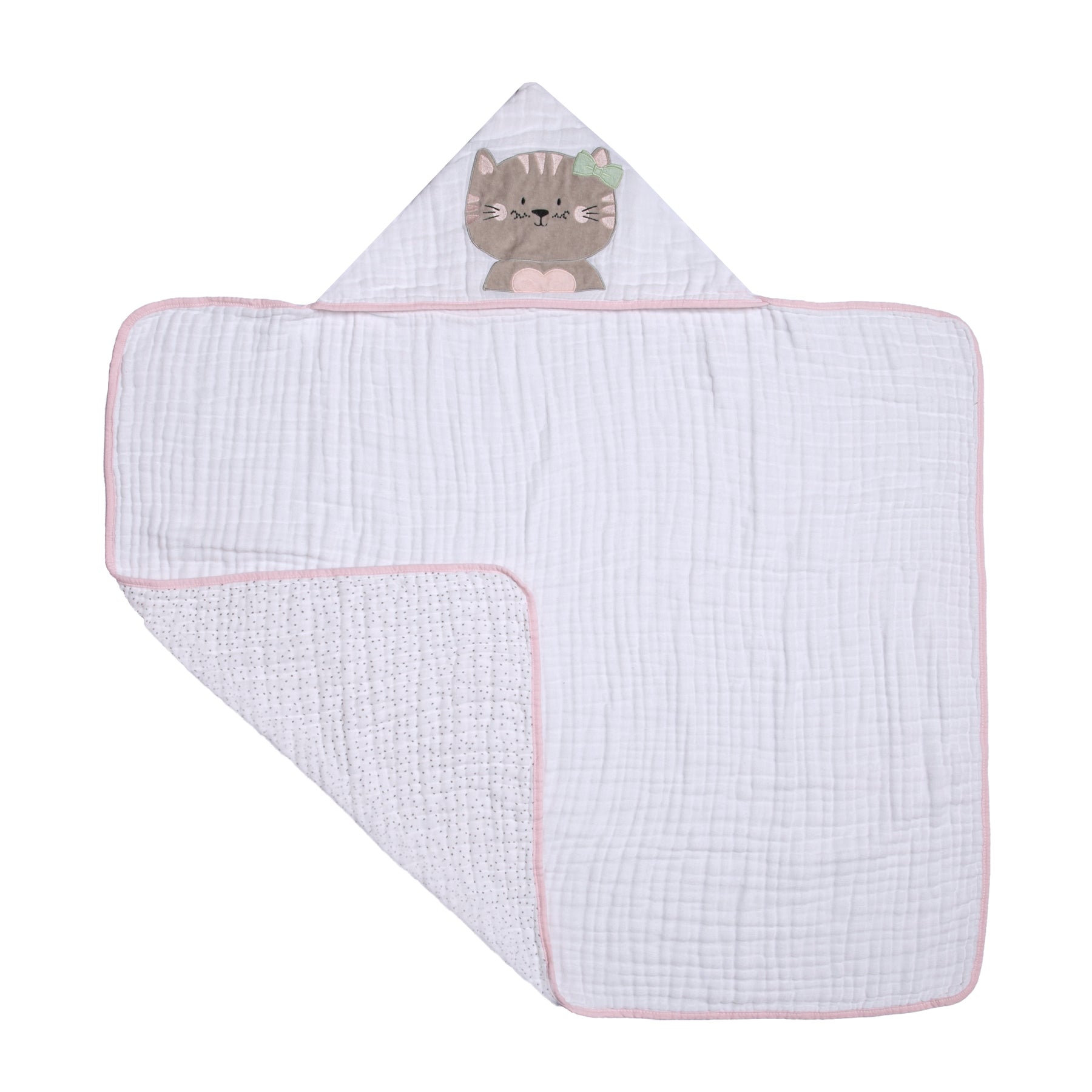 Toalha de Banho Soft Papi Friends com Capuz Gatinha Miau - Conforto Exclusivo para o Seu Bebê