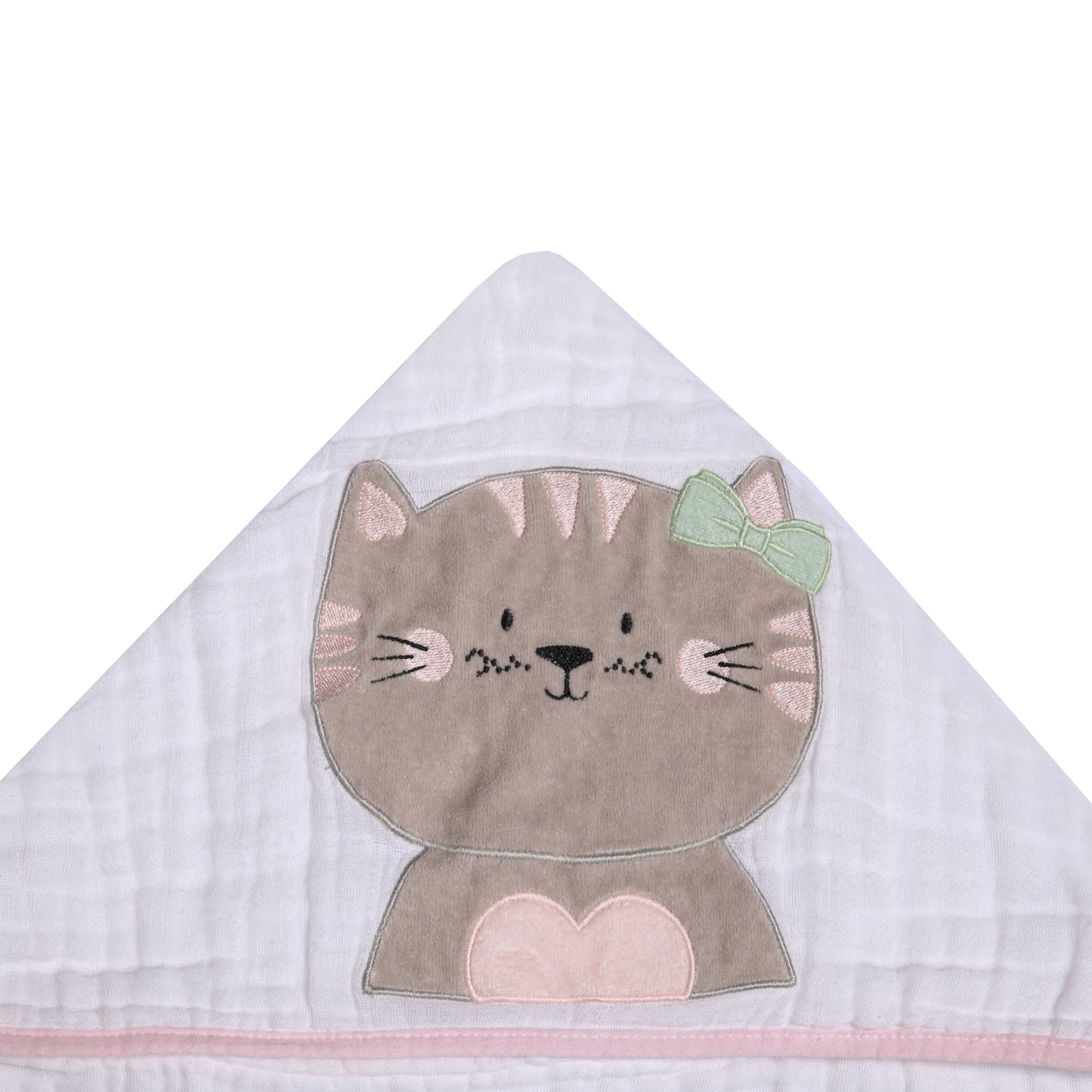 Toalha de Banho Soft Papi Friends com Capuz Gatinha Miau - Conforto Exclusivo para o Seu Bebê