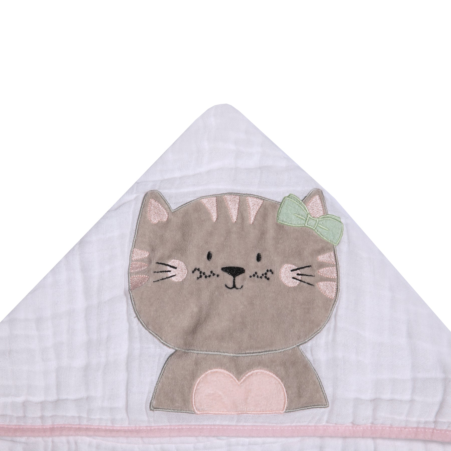 Toalha de Banho Soft Papi Friends com Capuz Gatinha Miau - Conforto Exclusivo para o Seu Bebê