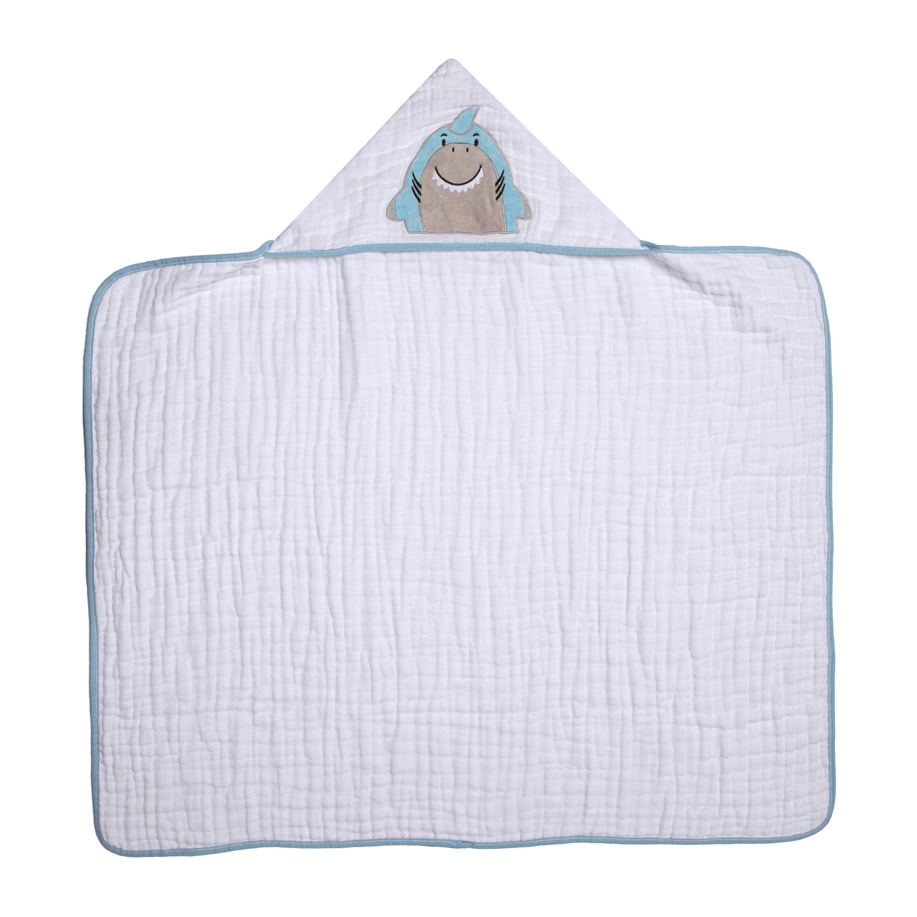 Toalha de Banho Soft Papi Friends com Capuz Tubarão Blu - Conforto Exclusivo para o Seu Bebê