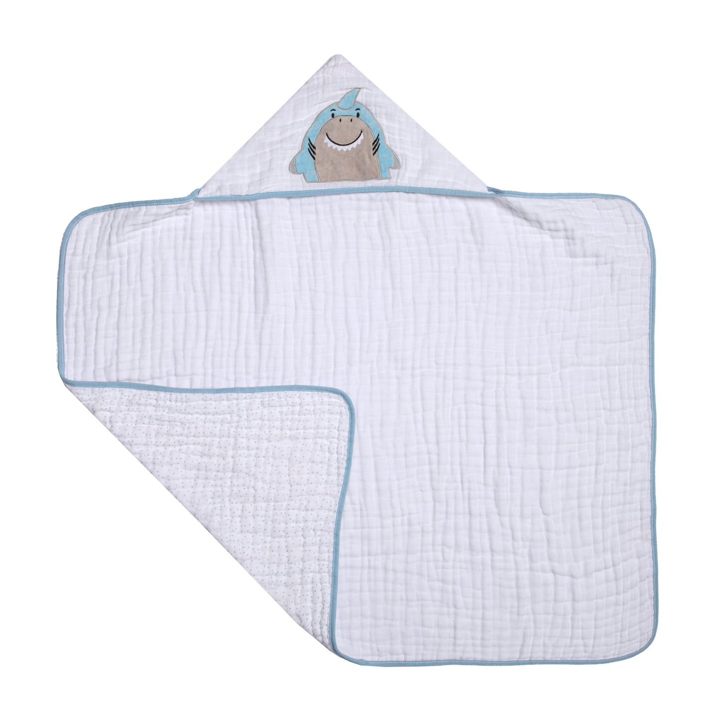 Toalha de Banho Soft Papi Friends com Capuz Tubarão Blu - Conforto Exclusivo para o Seu Bebê