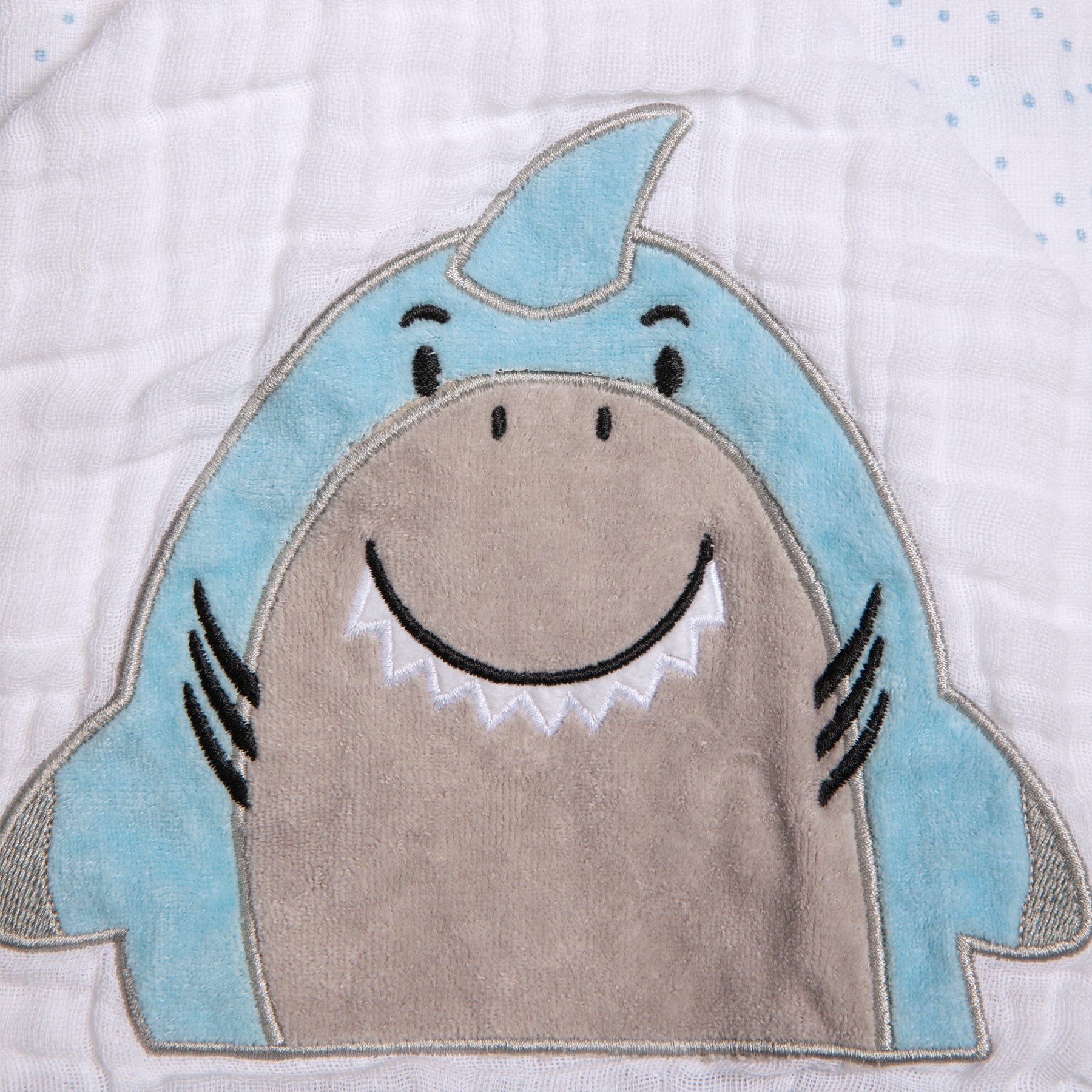 Toalha de Banho Soft Papi Friends com Capuz Tubarão Blu - Conforto Exclusivo para o Seu Bebê
