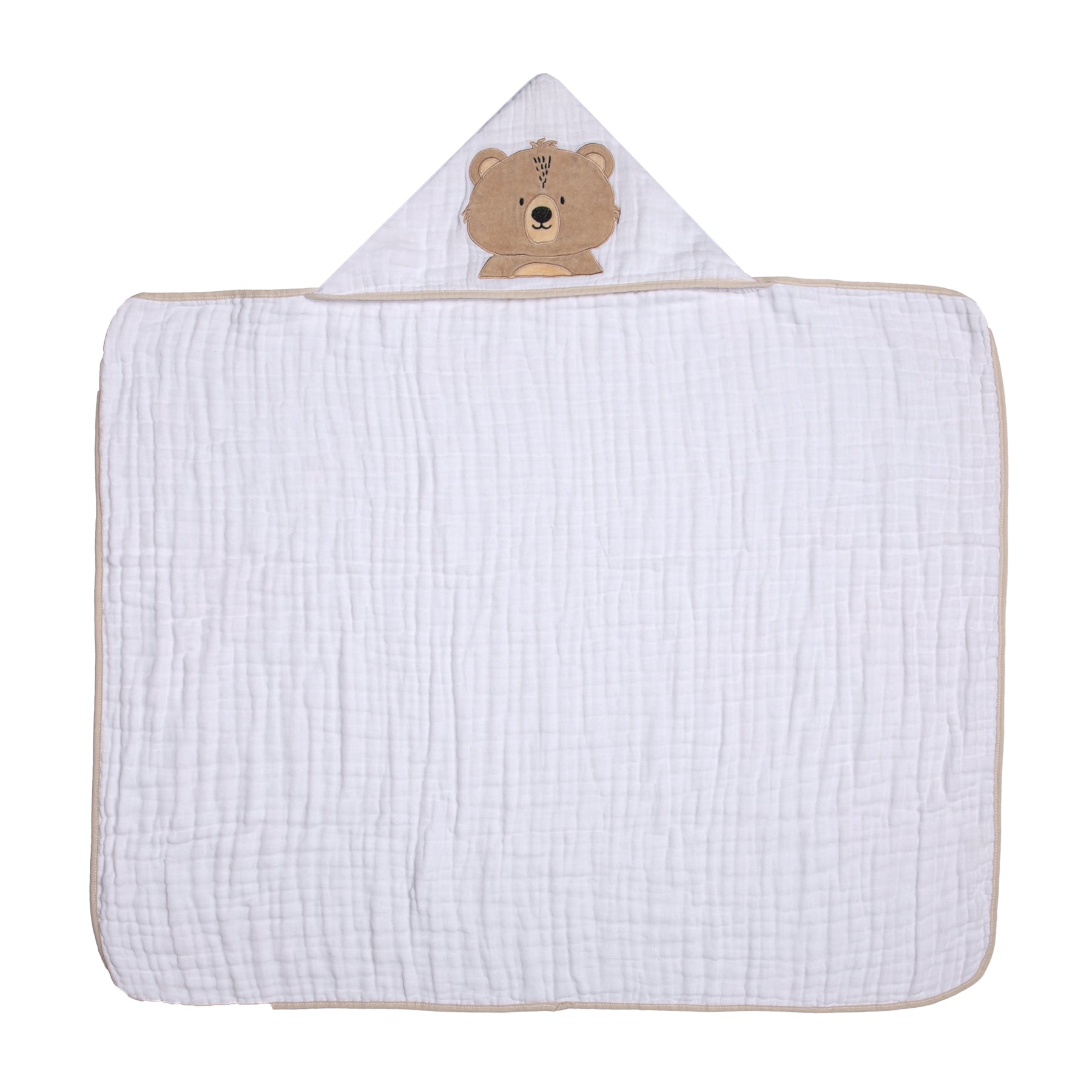 Toalha de Banho Soft Papi Friends com Capuz Urso Ted - Conforto Exclusivo para o Seu Bebê