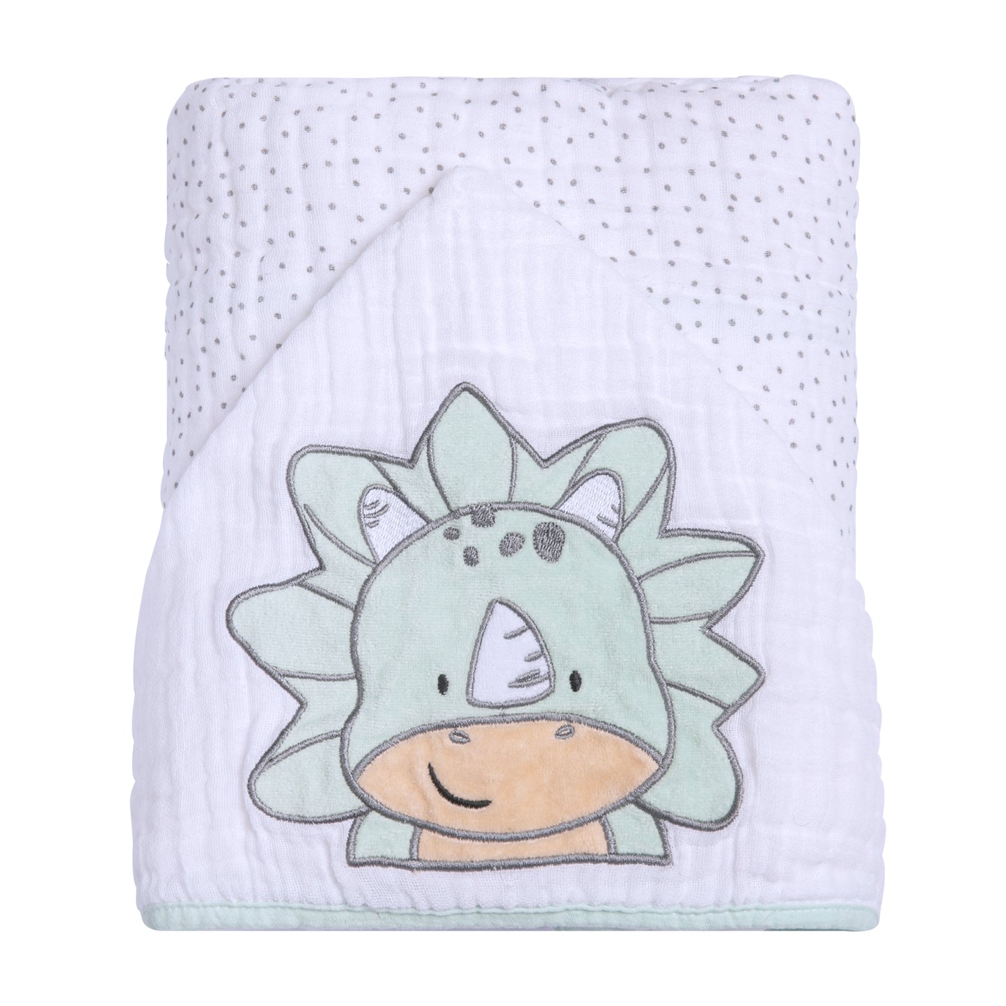 Toalha de Banho Soft Papi Friends com Capuz Dino - Conforto Exclusivo para Seu Bebê