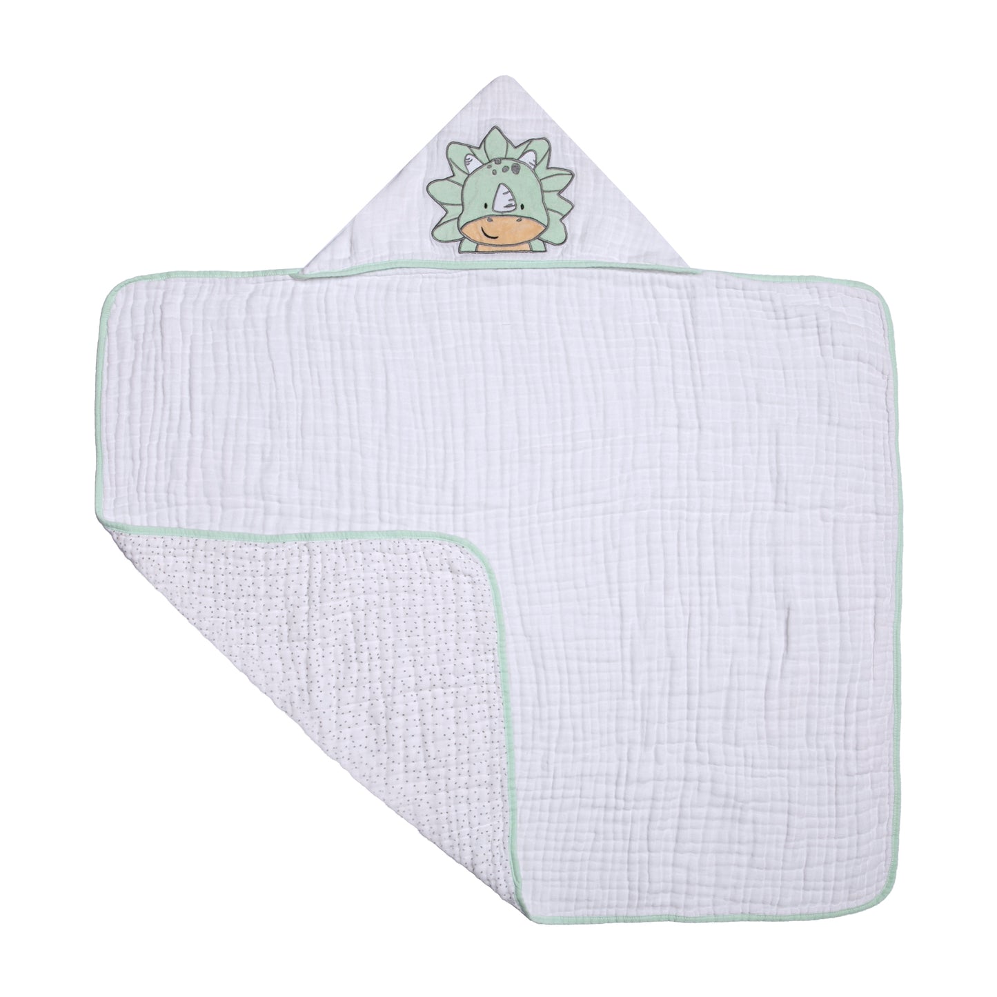 Toalha de Banho Soft Papi Friends com Capuz Dino - Conforto Exclusivo para Seu Bebê