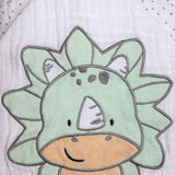 Toalha de Banho Soft Papi Friends com Capuz Dino - Conforto Exclusivo para Seu Bebê