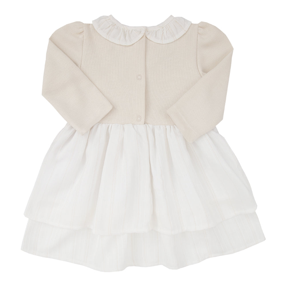 Vestido de Bebê em Tricô com Saia Tule Elegante