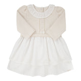 Vestido de Bebê em Tricô com Saia Tule Elegante