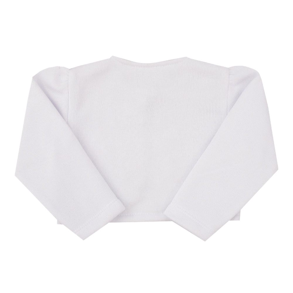 Bolero de Bebê Branco em Tricô Macio e Confortáve