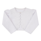 Bolero de Bebê Branco em Tricô Macio e Confortáve