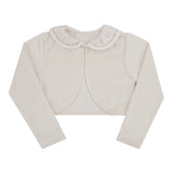 Bolero Infantil Bege com Detalhes Delicados